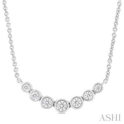 Bezel Set Graduated Diamond Smile Necklace