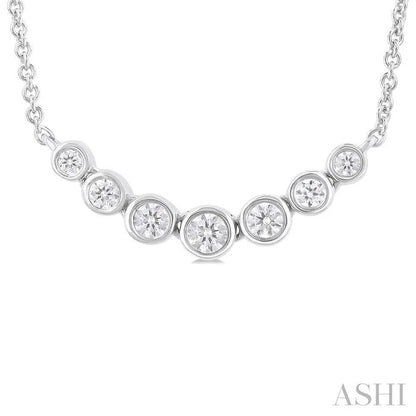 Bezel Set Graduated Diamond Smile Necklace