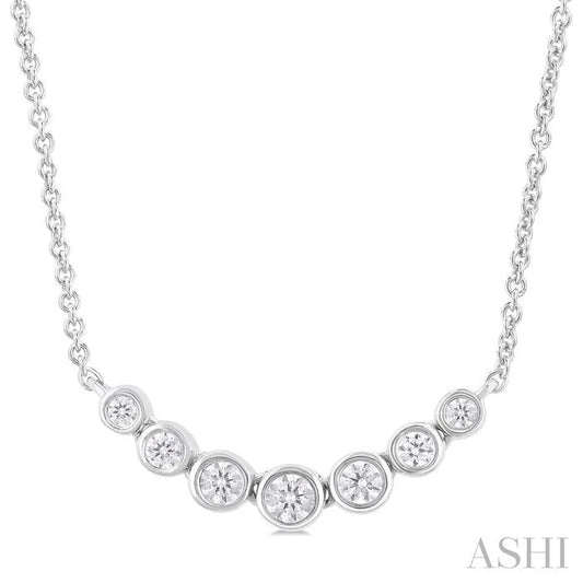 Bezel Set Graduated Diamond Smile Necklace