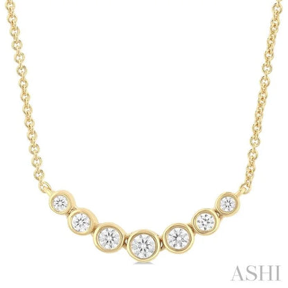 Bezel Set Graduated Diamond Smile Necklace