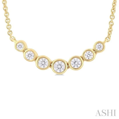 Bezel Set Graduated Diamond Smile Necklace
