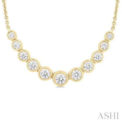 Bezel Set Graduated Diamond Smile Necklace