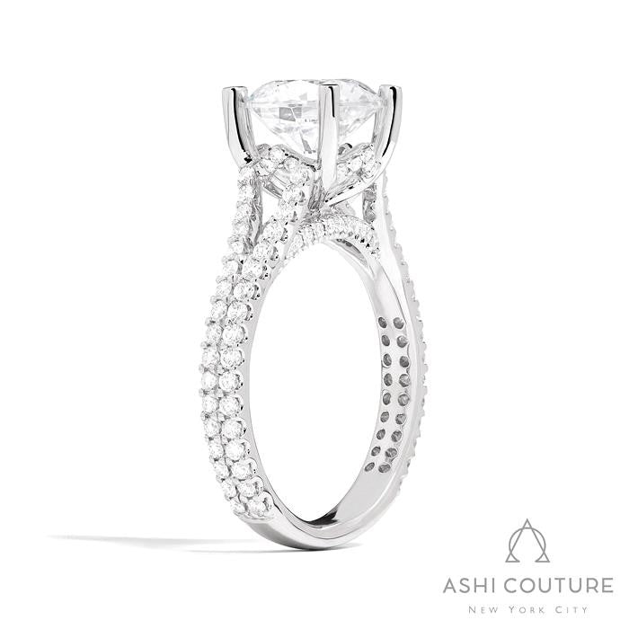 Couture Split Shank Round Semi-Mount Engagement Ring