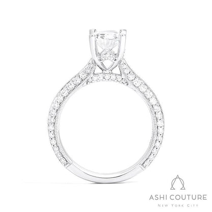 Couture Knife-Edge Oval Semi-Mount Engagement Ring
