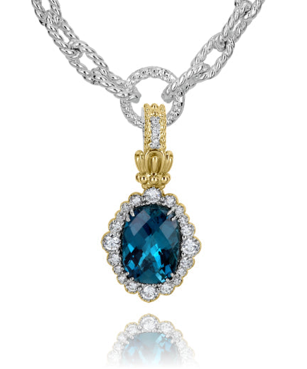 Vahan 14k Gold & Sterling Silver London Blue Topaz Pendant