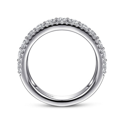 Wide 14K White Gold Diamond Anniversary Band
