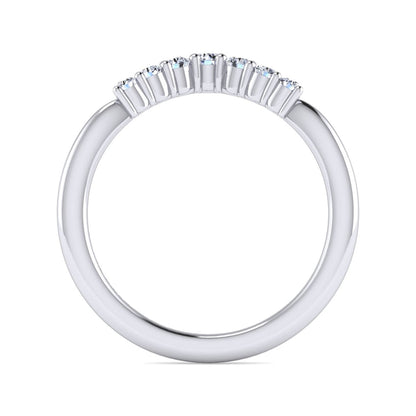 Curved-14K White Gold Diamond Anniversary Band