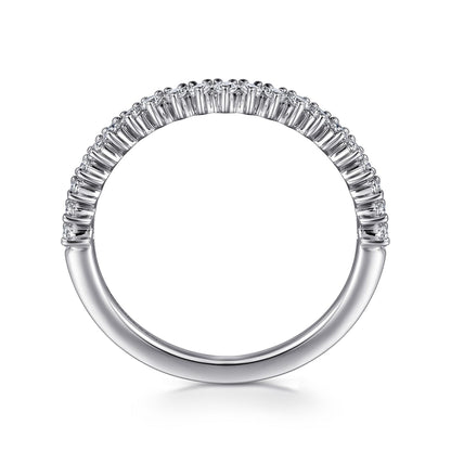 14K White Gold Round Diamond Anniversary Band