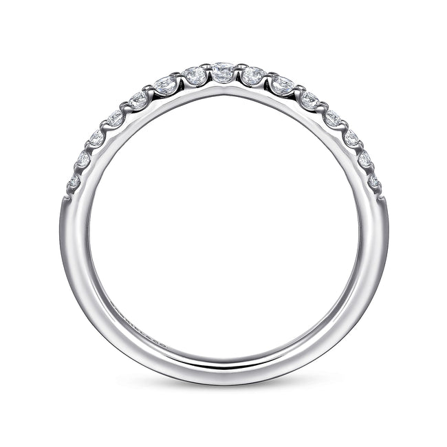 Curved-14K White Gold Diamond Anniversary Band