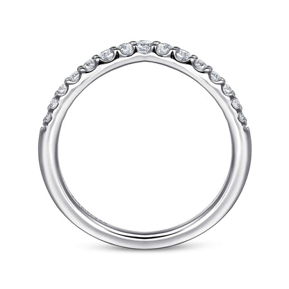 Curved-14K White Gold Diamond Anniversary Band