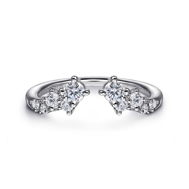 14K White Gold Prongs Diamond Ring Anniversary Band