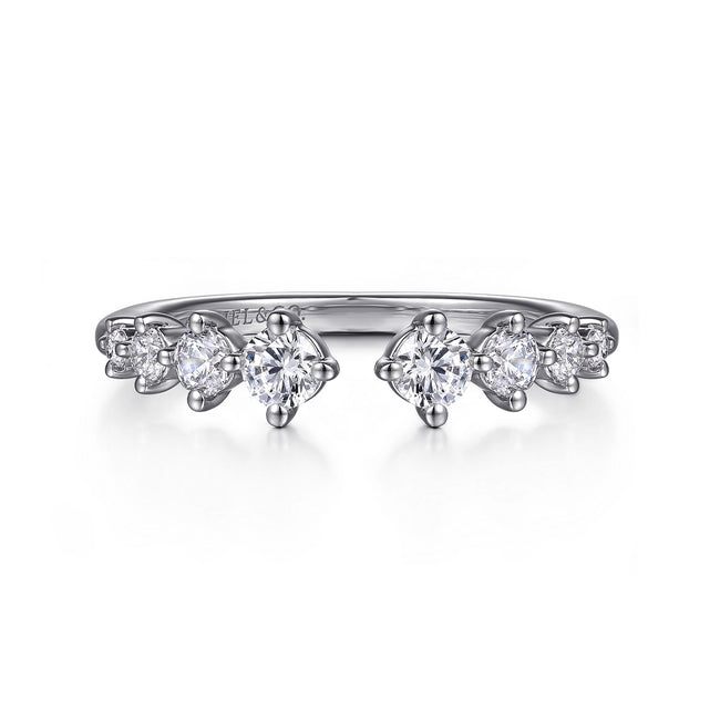 14K White Gold Prong Diamond Anniversary Band