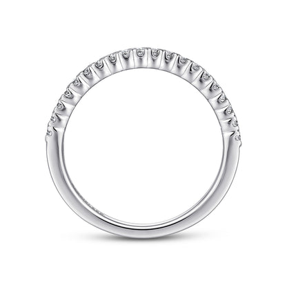 14K White Gold Prong Set Diamond Wedding Band