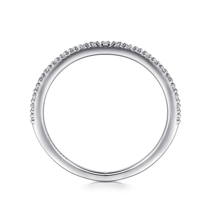 14K White Gold Prong Set Diamond Wedding Band