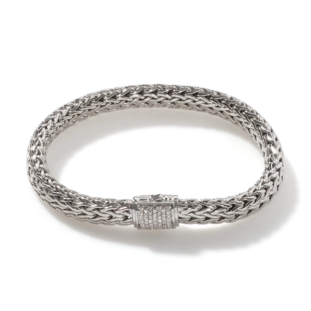 Icon Bracelet, Silver, Diamonds, 7.5MM