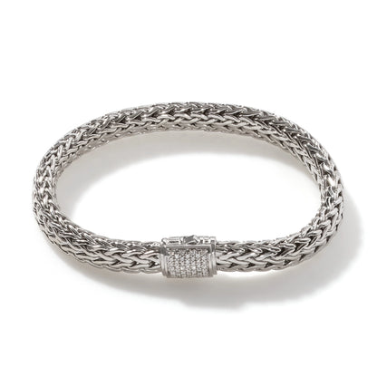 Icon Bracelet, Silver, Diamonds, 7.5MM