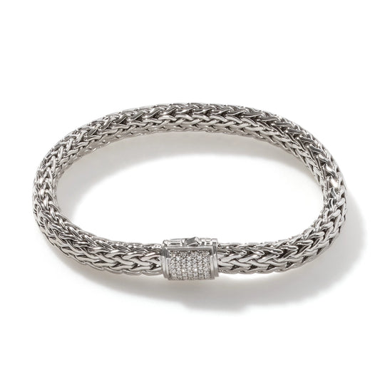 Icon Bracelet, Silver, Diamonds, 7.5MM