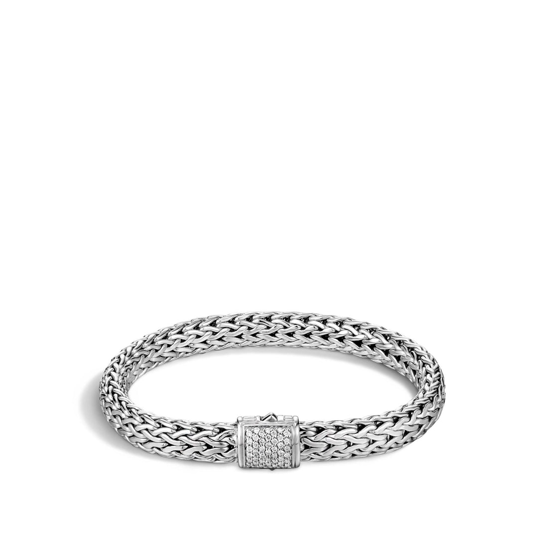 Icon Bracelet, Silver, Diamonds, 7.5MM