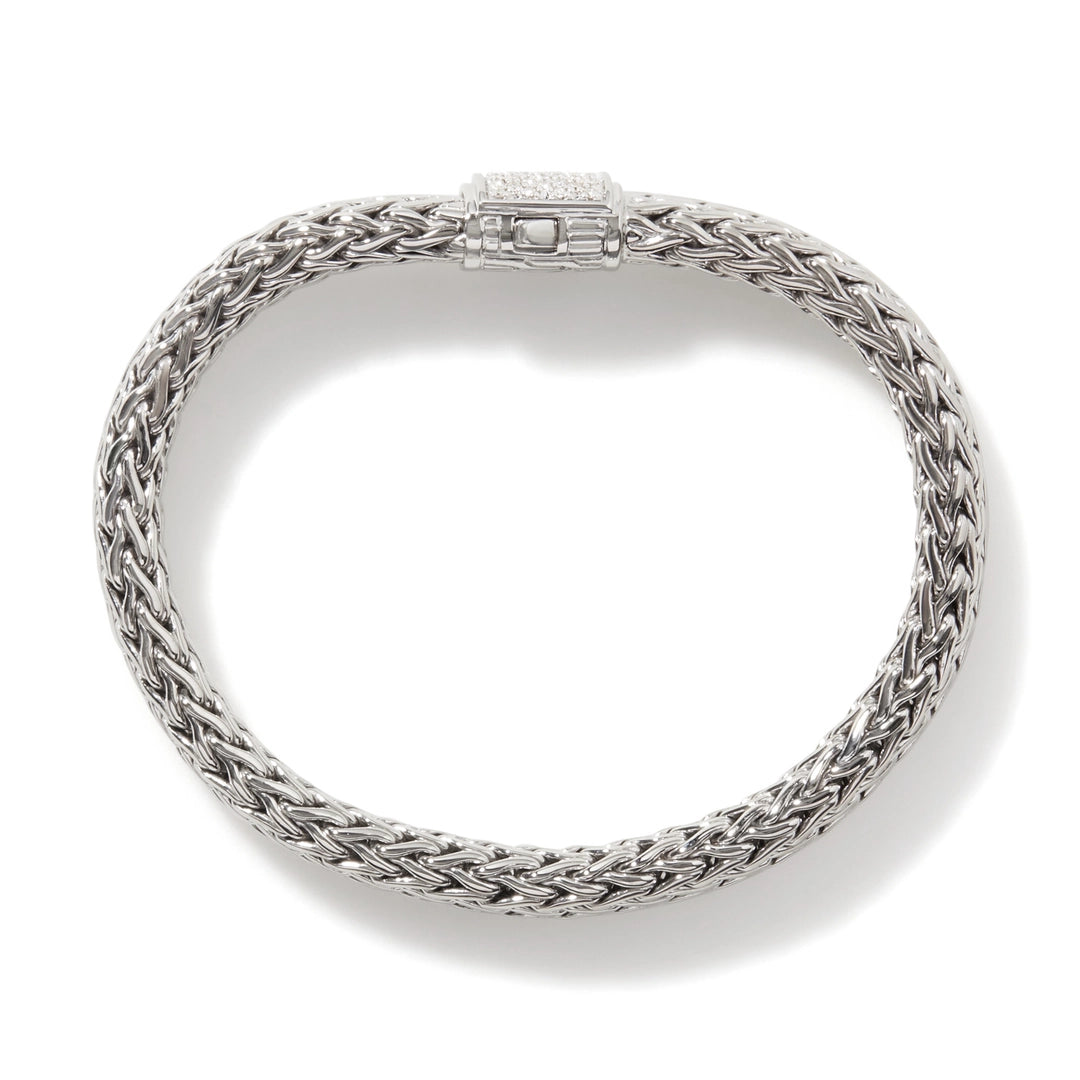 Icon Bracelet, Silver, Diamonds, 7.5MM