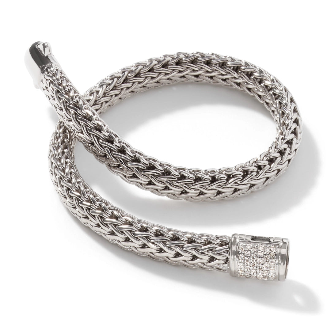 Icon Bracelet, Silver, Diamonds, 6.5MM