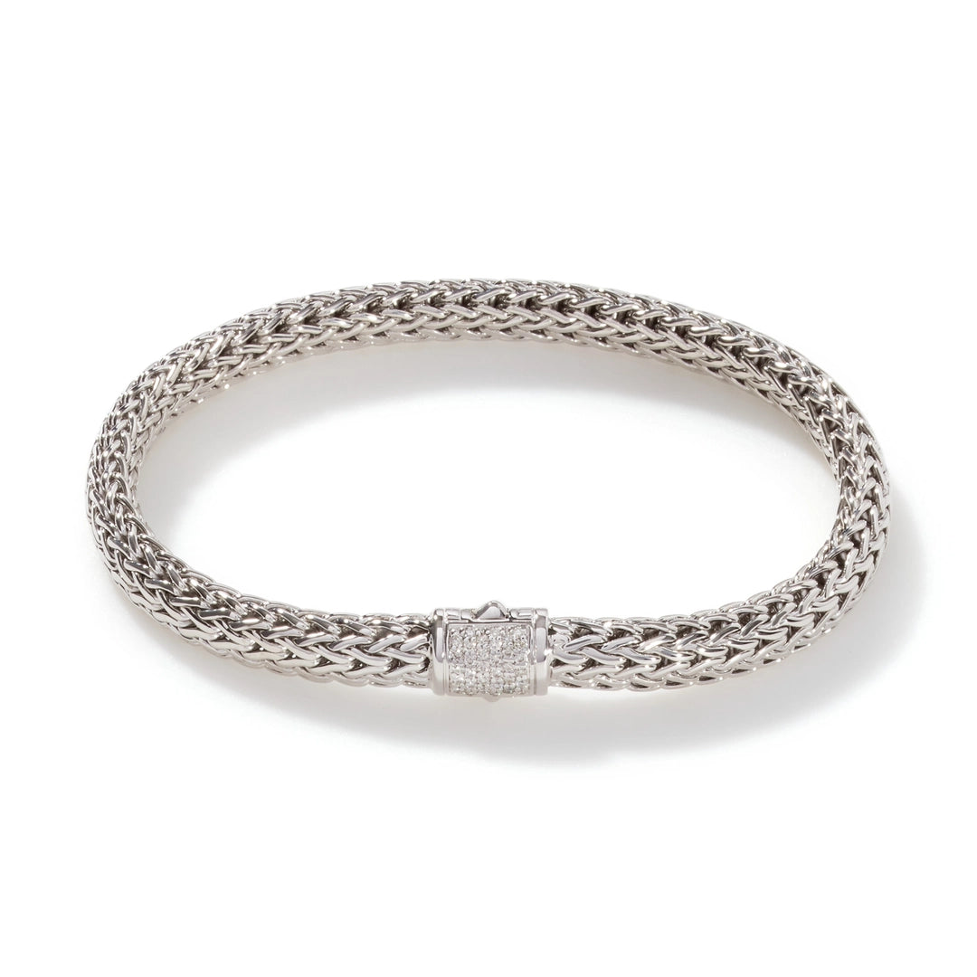 Icon Bracelet, Silver, Diamonds, 6.5MM