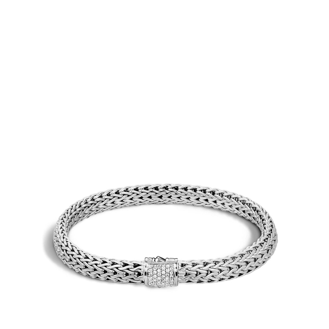 Icon Bracelet, Silver, Diamonds, 6.5MM