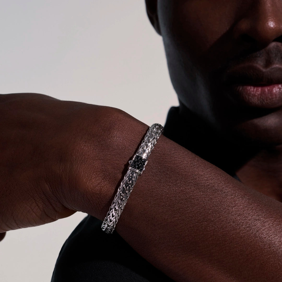 Icon Bracelet, Sterling Silver, Pave, 7.5MM