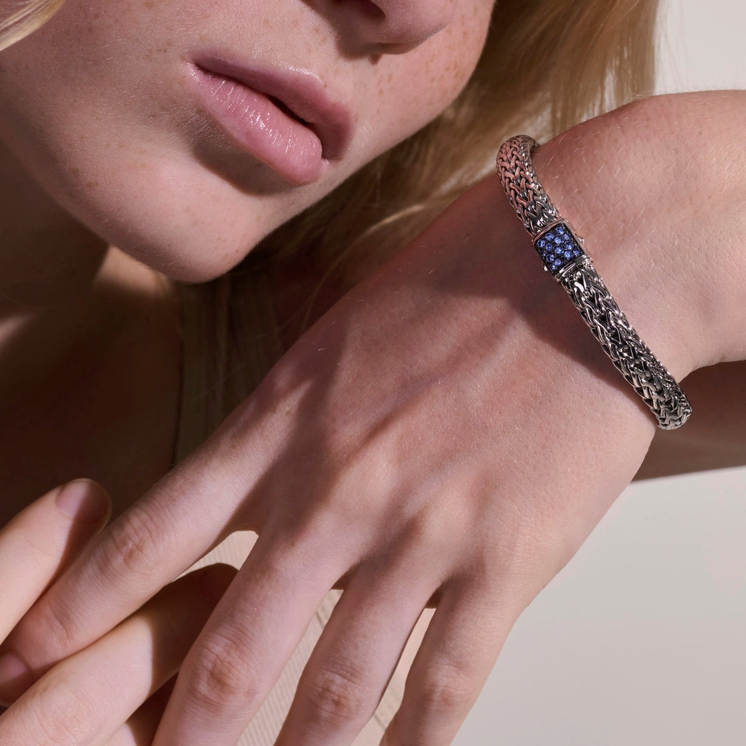 Icon Bracelet, Sterling Silver, Pave, 7.5MM