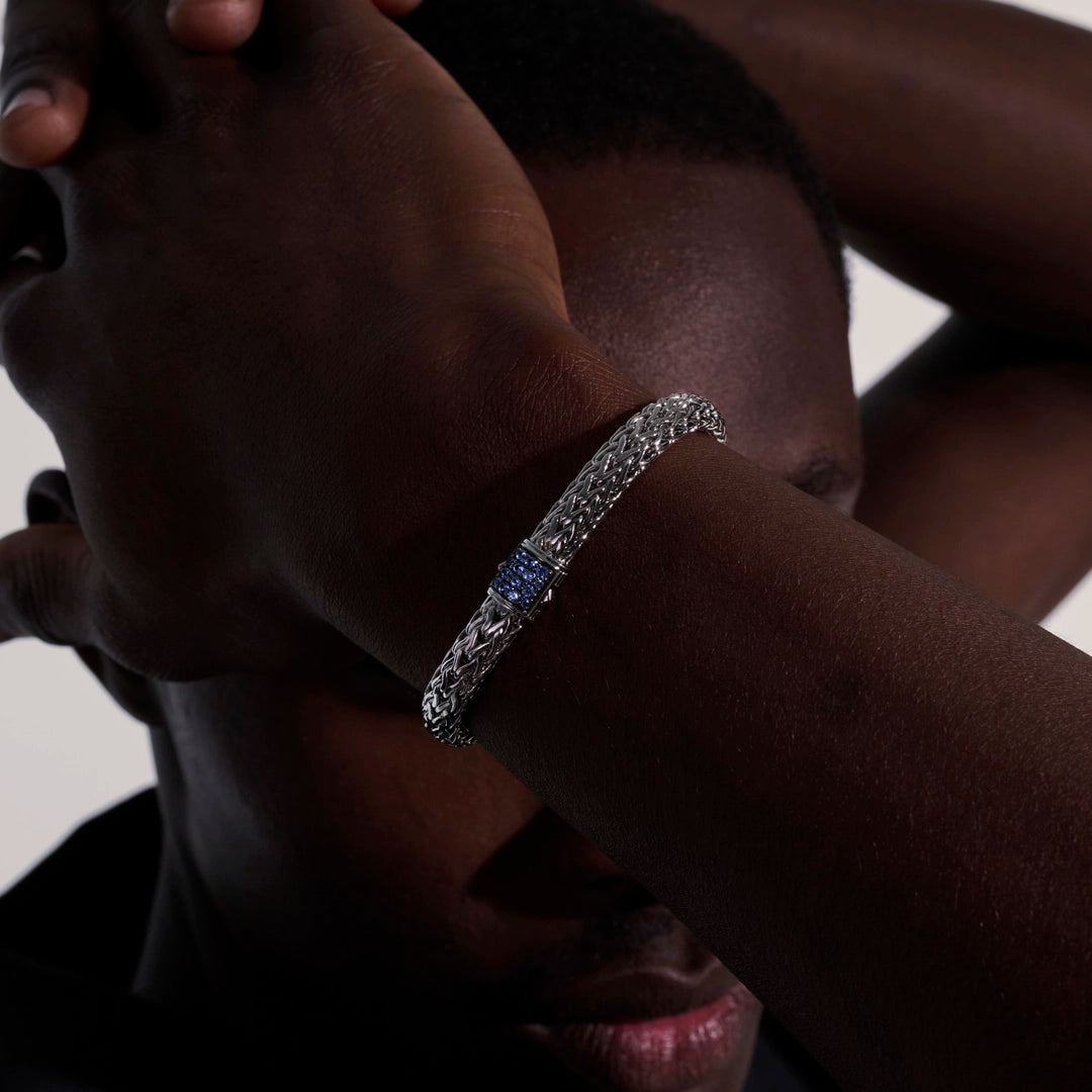 Icon Bracelet, Sterling Silver, Pave, 7.5MM