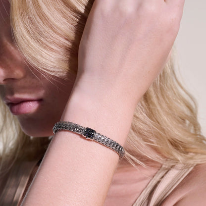 Icon Bracelet, Sterling Silver, Pave, 6.5MM