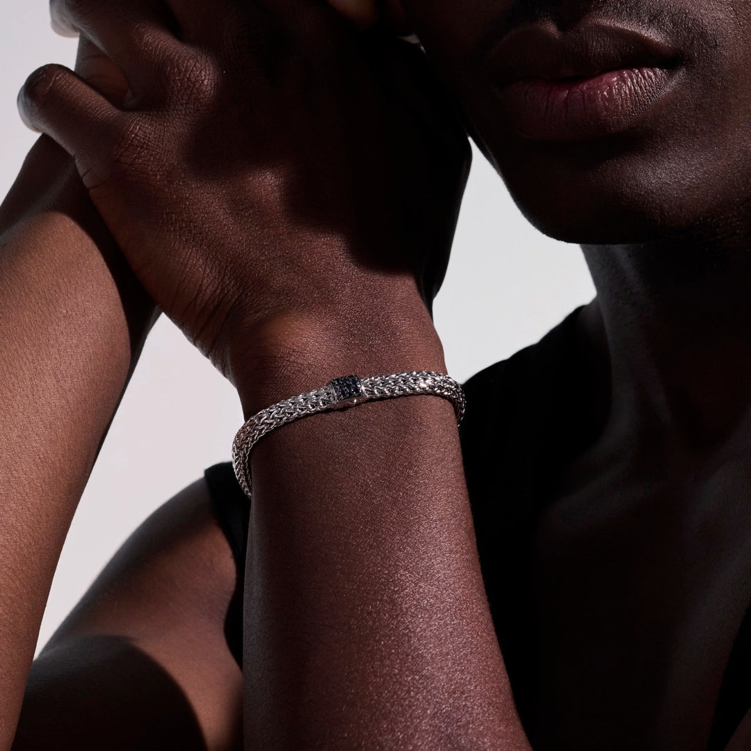 Icon Bracelet, Sterling Silver, Pave, 6.5MM