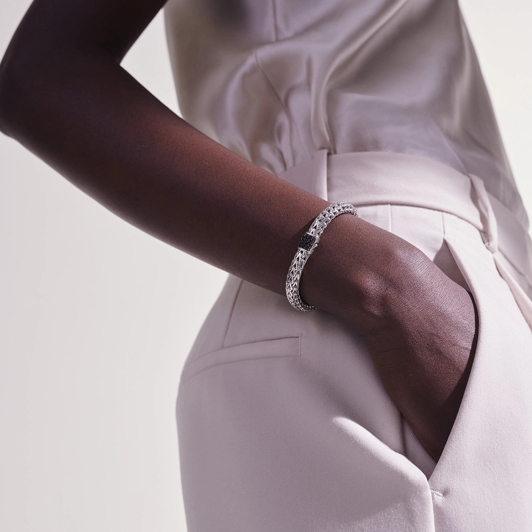 Icon Bracelet, Sterling Silver, Pave, 5MM