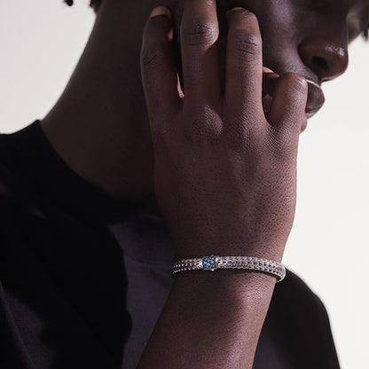 Icon Bracelet, Sterling Silver, Pave, 5MM