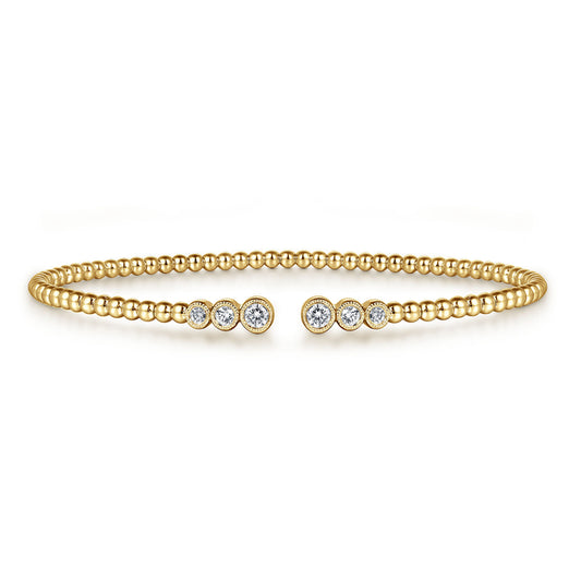 14K Yellow Gold Bujukan Diamonds Split Bangle