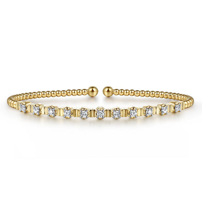 14K Yellow Gold Bujukan Diamond Bangle