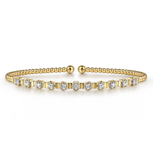 14K Yellow Gold Bujukan Diamond Bangle