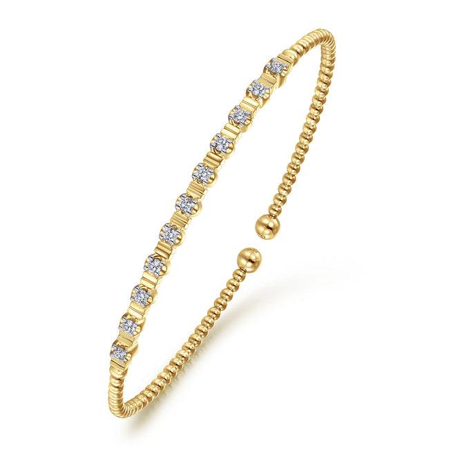 14K Yellow Gold Bujukan Diamond Bangle