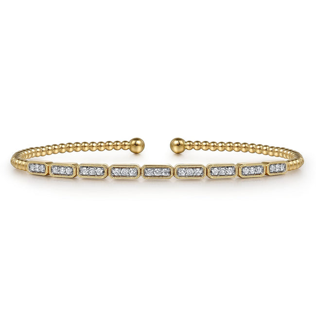 14K Yellow Gold Diamond Bangle