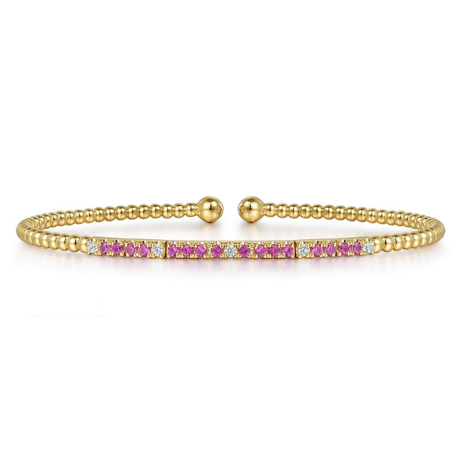 Ruby Stiles 14K Yellow Gold Bujukan Diamond and Ruby Split Bangle – Stiles Jewelers