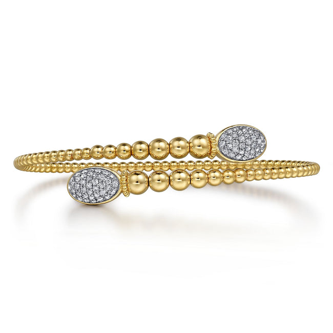14K Yellow Gold Bujukan Diamond Bangle