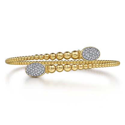 14K Yellow Gold Bujukan Diamond Bangle