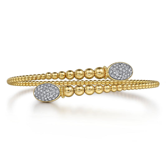 14K Yellow Gold Bujukan Diamond Bangle