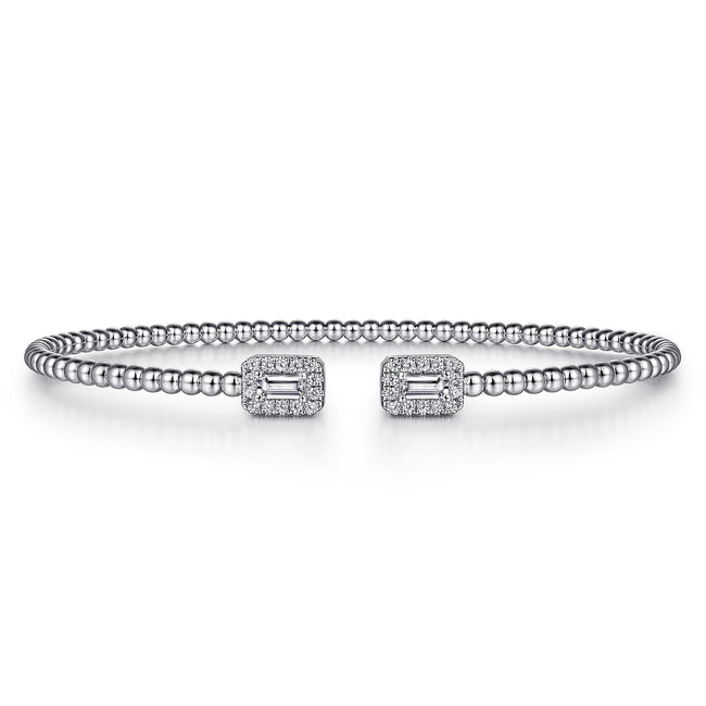 14K White Gold Diamond Bangle
