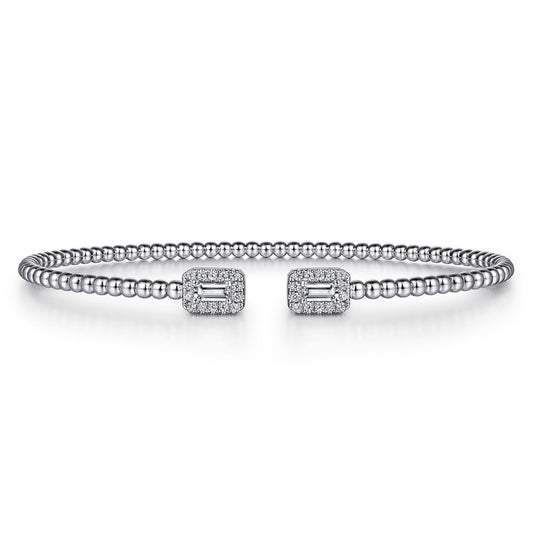 14K White Gold Diamond Bangle