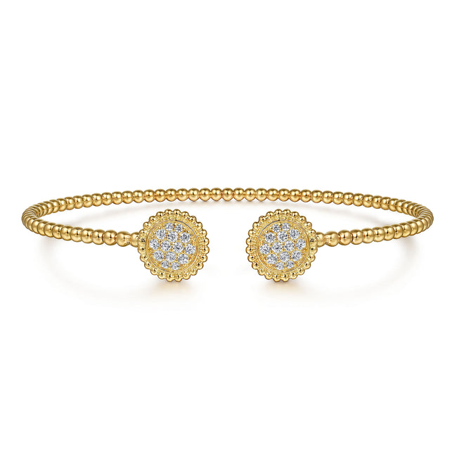 14K Yellow Gold Diamond Pavé Bujukan Bangle