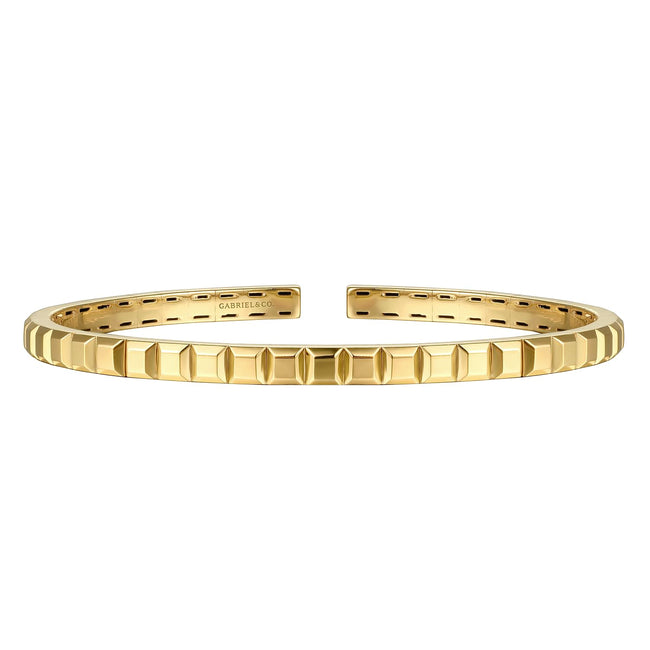 14K Yellow Plain Gold Split Bangle Bracelet