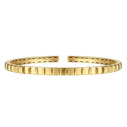 14K Yellow Plain Gold Split Bangle Bracelet