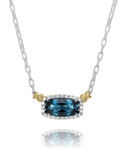 Vahan 14k Gold & Sterling Silver London Blue Topaz Necklace