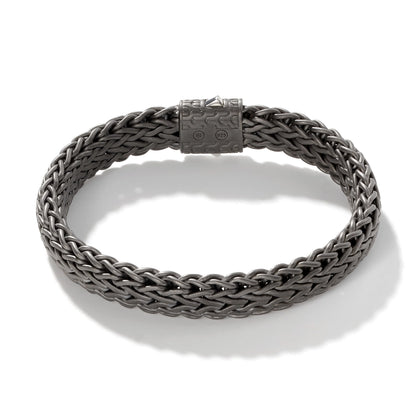 Icon Flat Bracelet, Dark Silver, 11MM