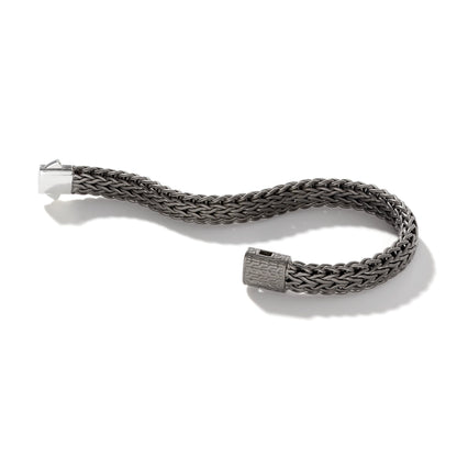 Icon Flat Bracelet, Dark Silver, 11MM